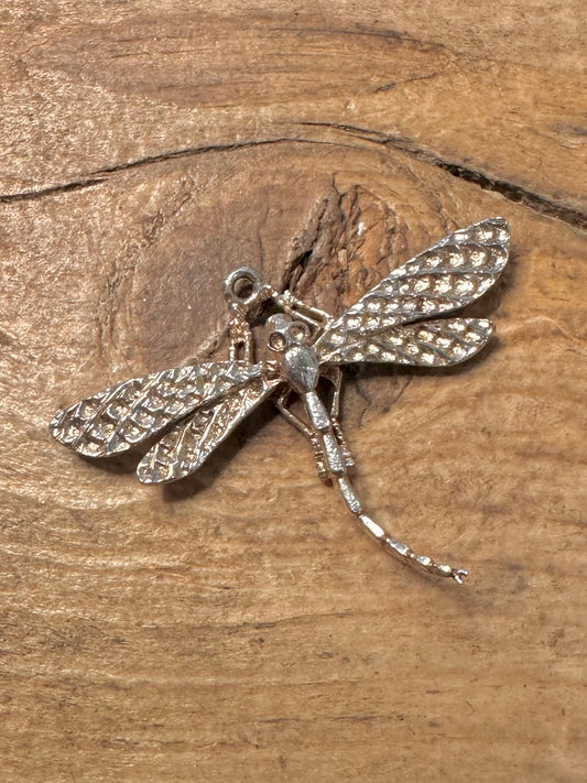 Vintage Dragonfly 925 Silver Pendant