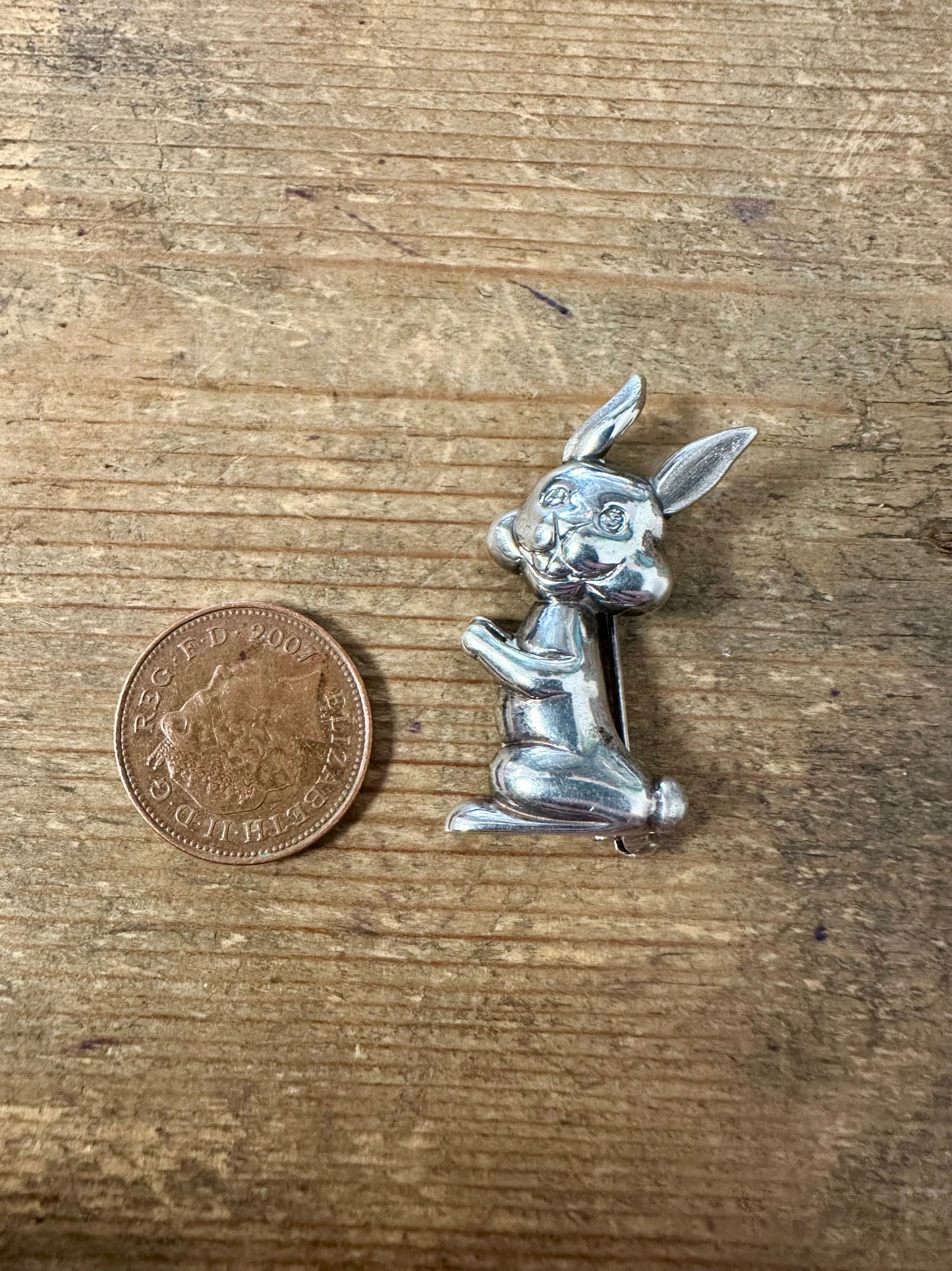 Vintage Bunny 925 Silver Brooch