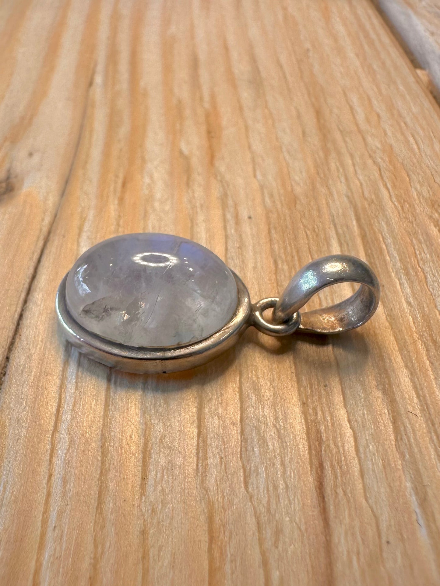 Vintage Moonstone Oval 925 Silver Pendant