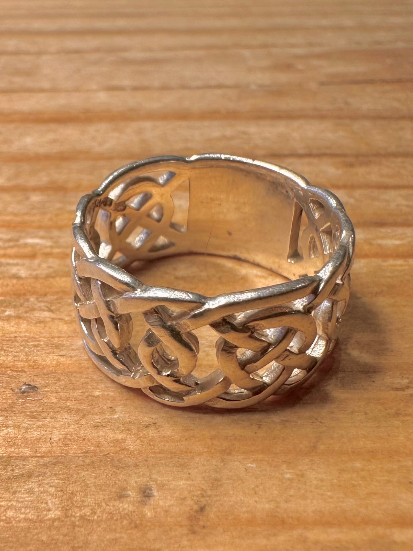 Vintage Celtic Band 925 Sterling Silver Size N1/2 Ring