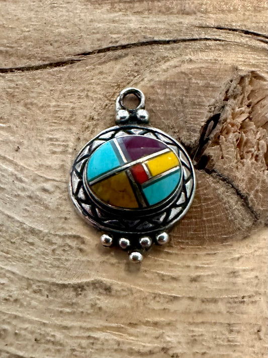 Vintage American Navajo 925 Silver Pendant