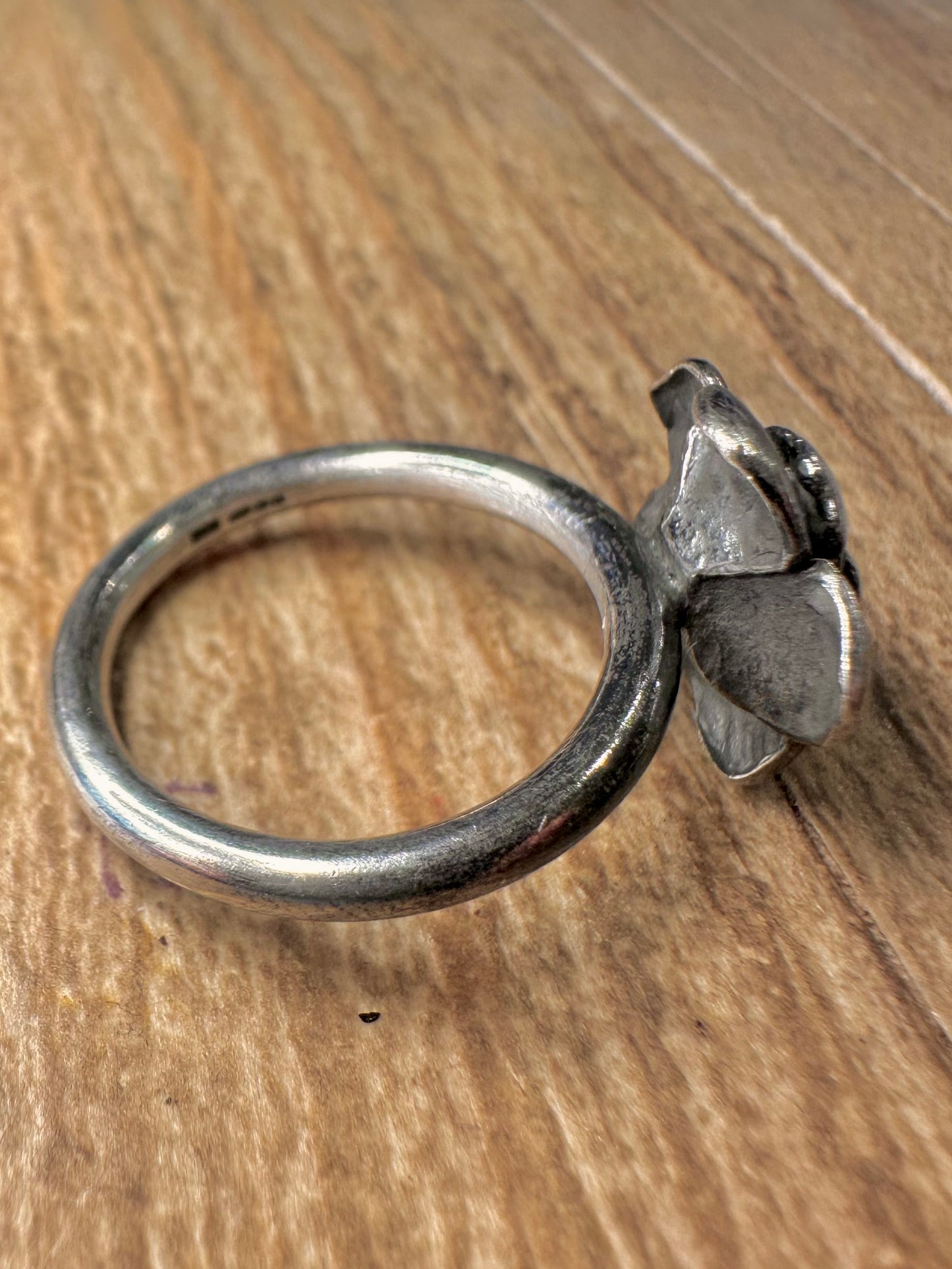 Modern 2010 Rose Oxides 925 Sterling Silver Size P Ring