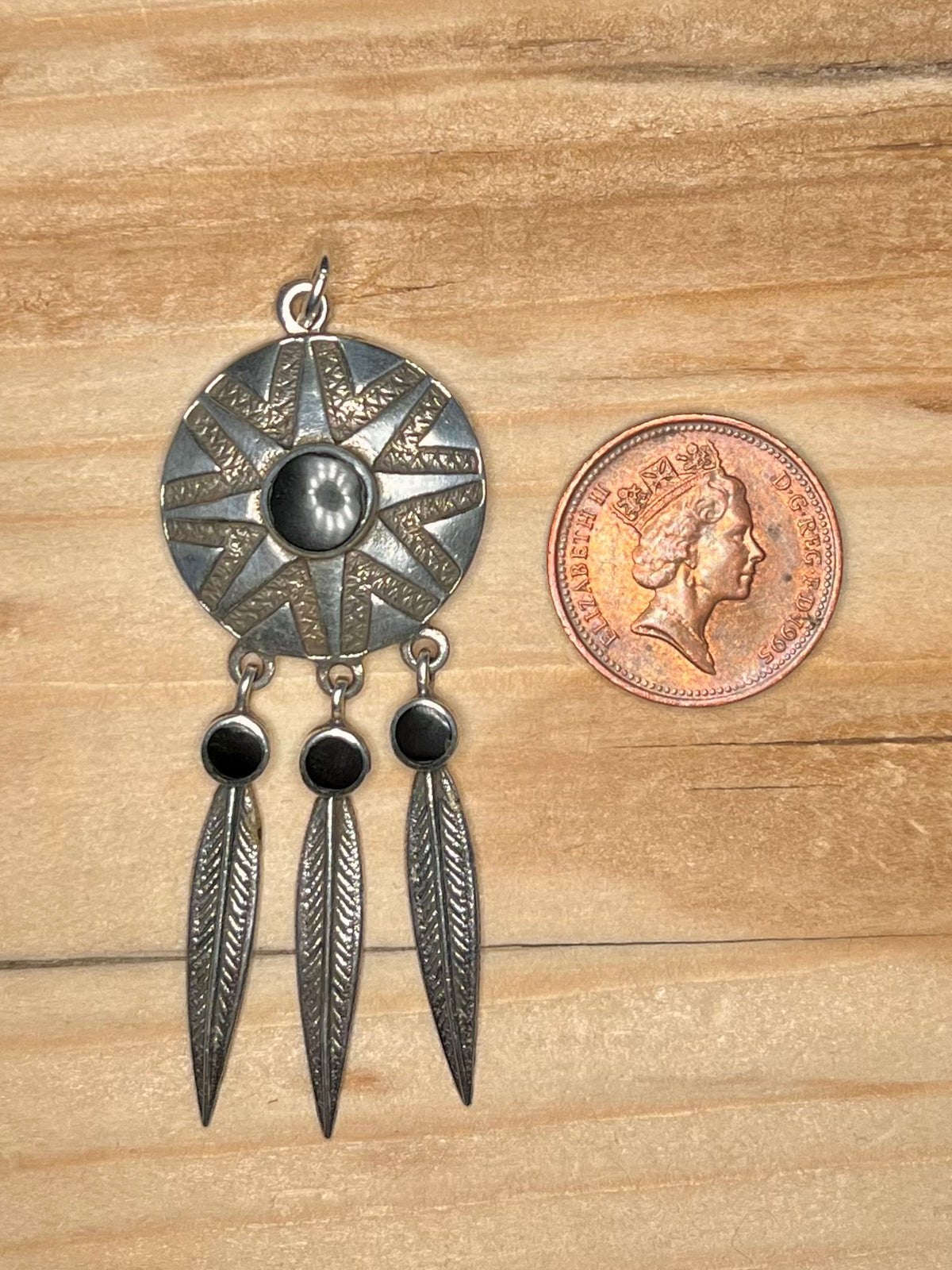 Black Onyx Dream Catcher 925 Sterling Silver Pendant