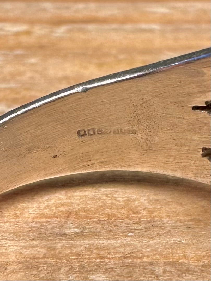 Abstract Blue Stone 925 Sterling Silver Size V Ring