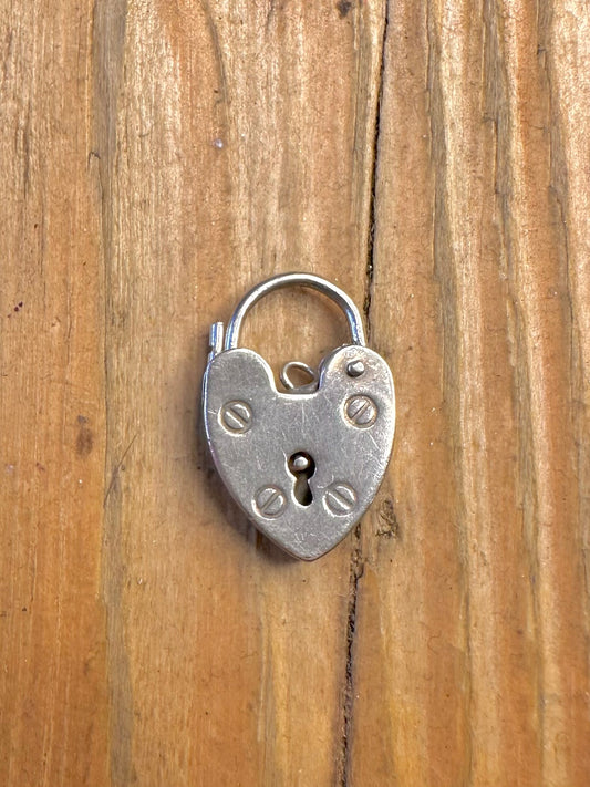 Heart Padlock Hallmarked 925 Sterling Silver Charm Pendant