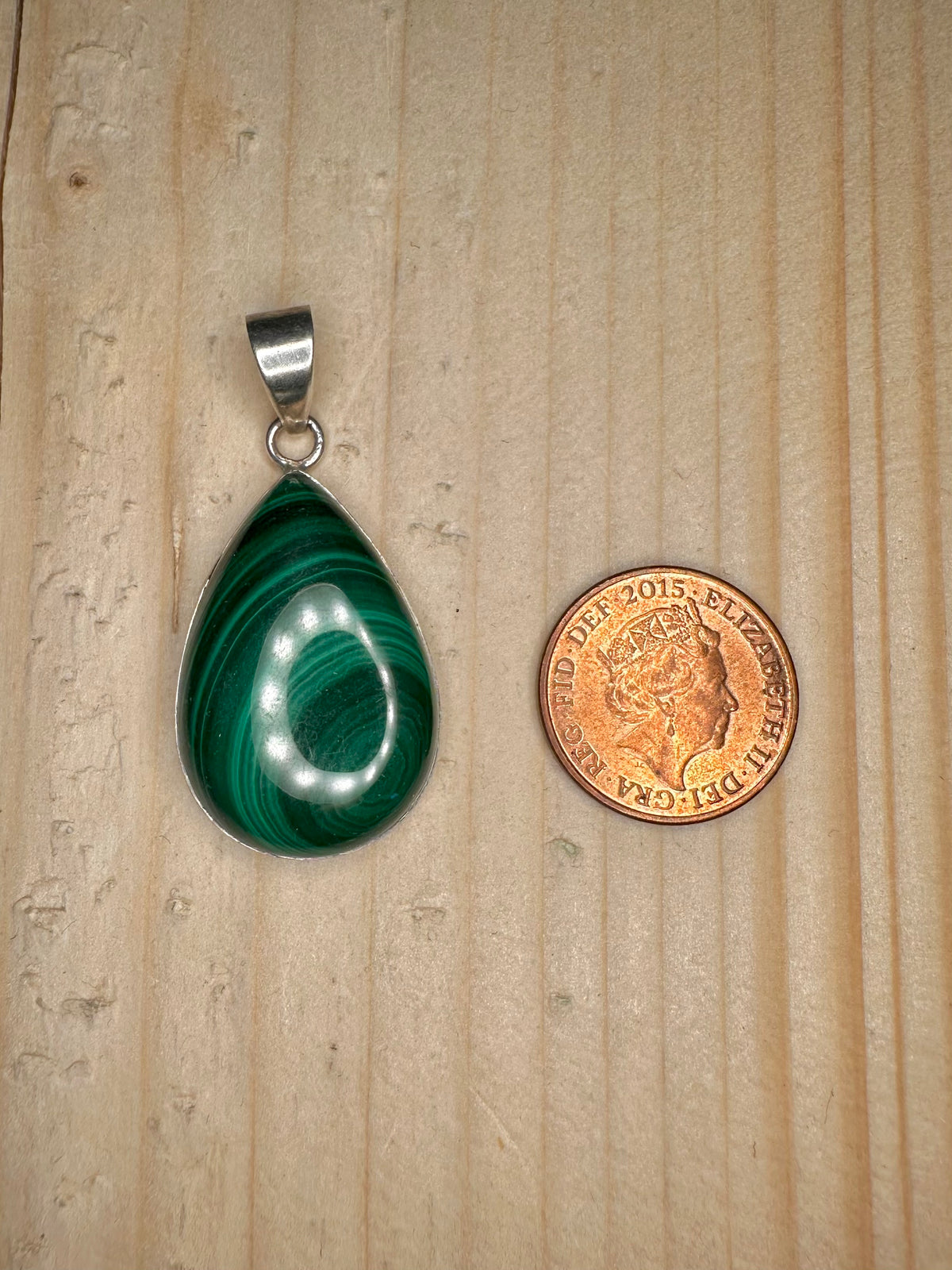 Malachite Teardrop 925 Sterling Silver Pendant