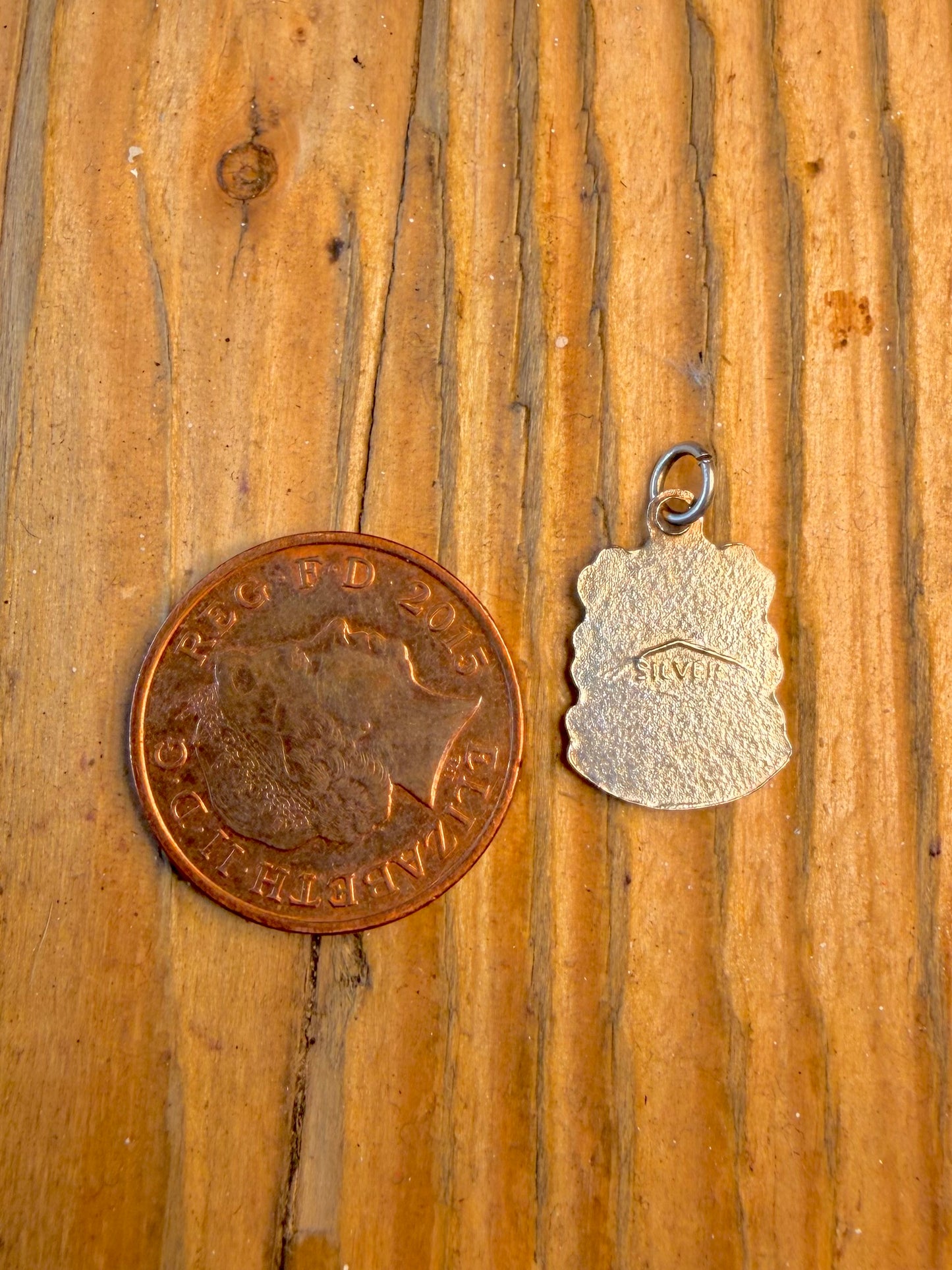 Great Britain Shield Enamel Charm 925 Sterling Silver Pendant