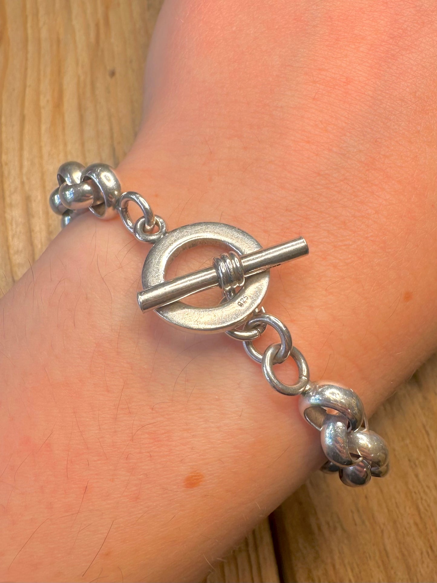 Modern 2007 Chunky Belcher T Bar 925 Sterling Silver 7.8 inch Bracelet