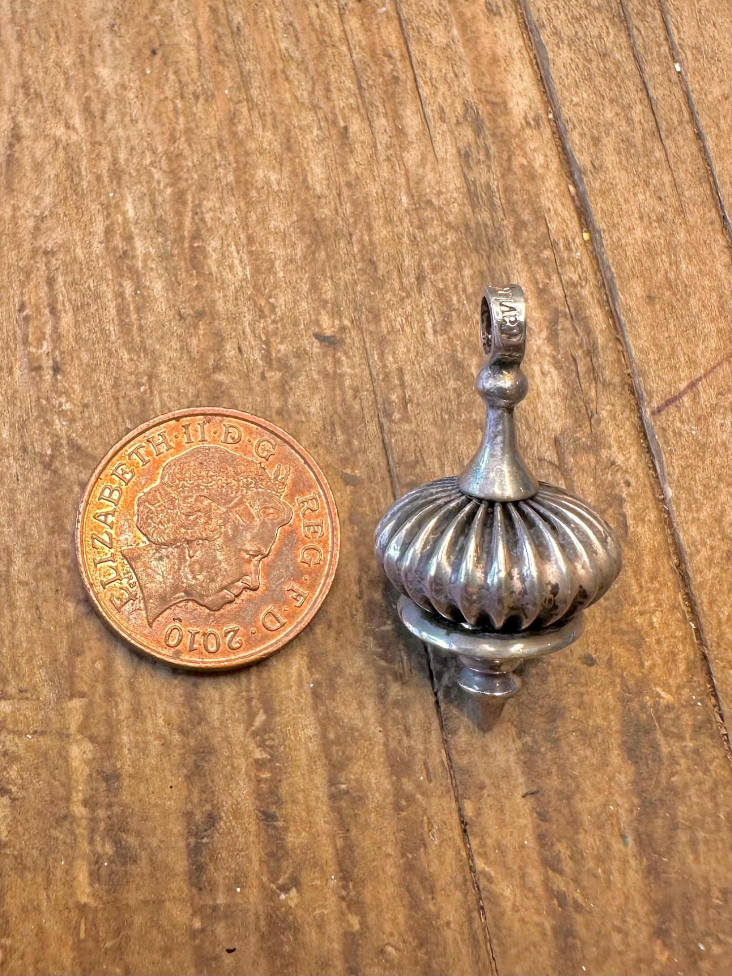 Caviar Spinning Top 925 Sterling Silver Pendant