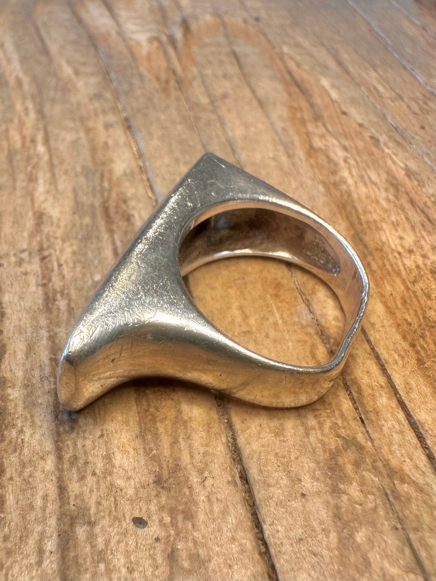 Abstract Mother of Pearl Bar 925 Sterling Silver Size O Ring