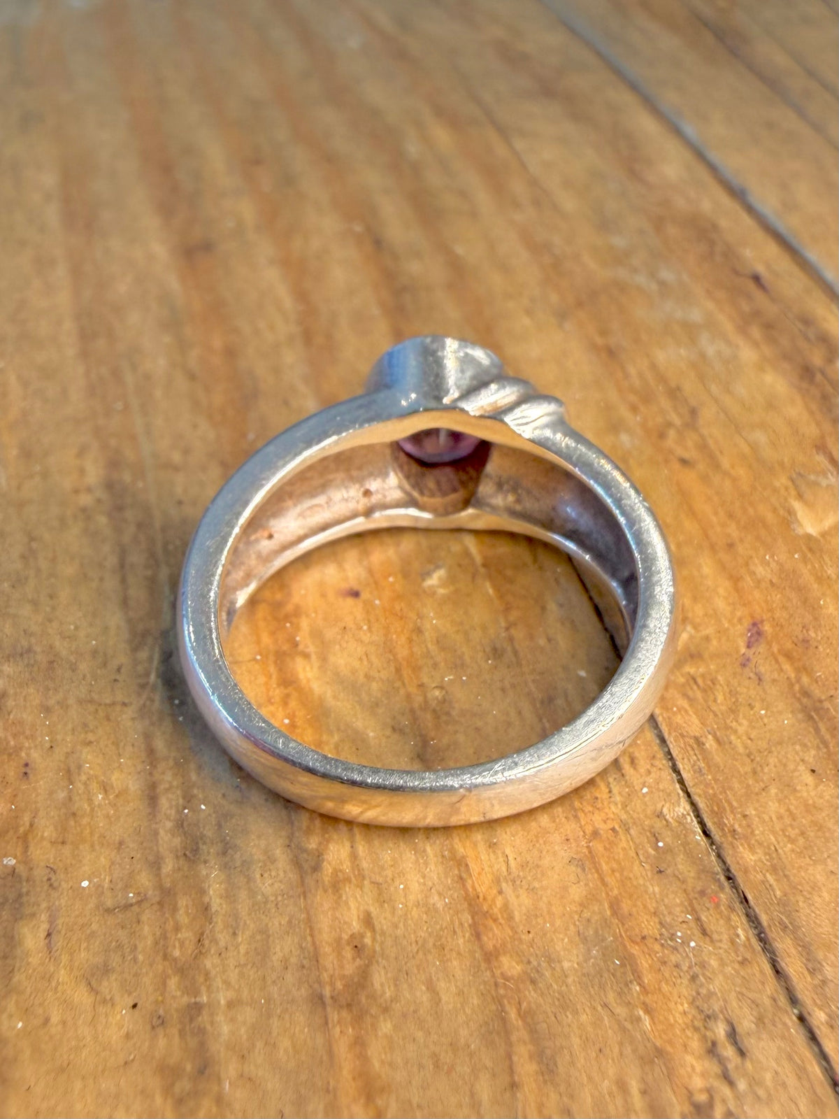 Amethyst Modernist 925 Sterling Silver Size K Ring