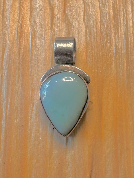 Vintage Larimar Triangle 925 Silver Pendant