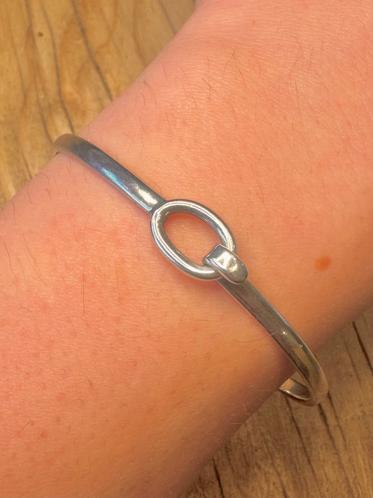 Vintage 1996 Hook and Loop 925 Sterling Silver Bangle