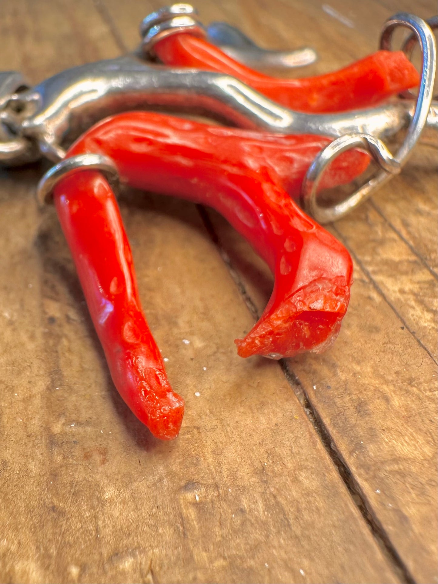 Abstract Organic Coral 925 Sterling Silver Pendant
