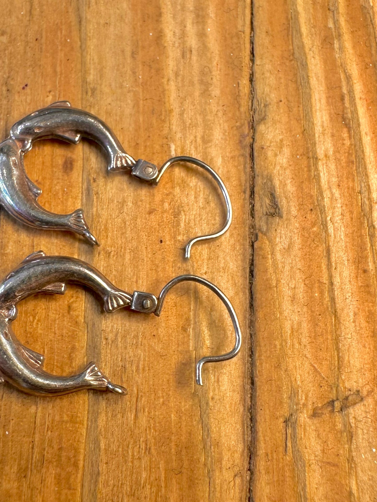 Two Whale Hoops 925 Sterling Silver Earrings