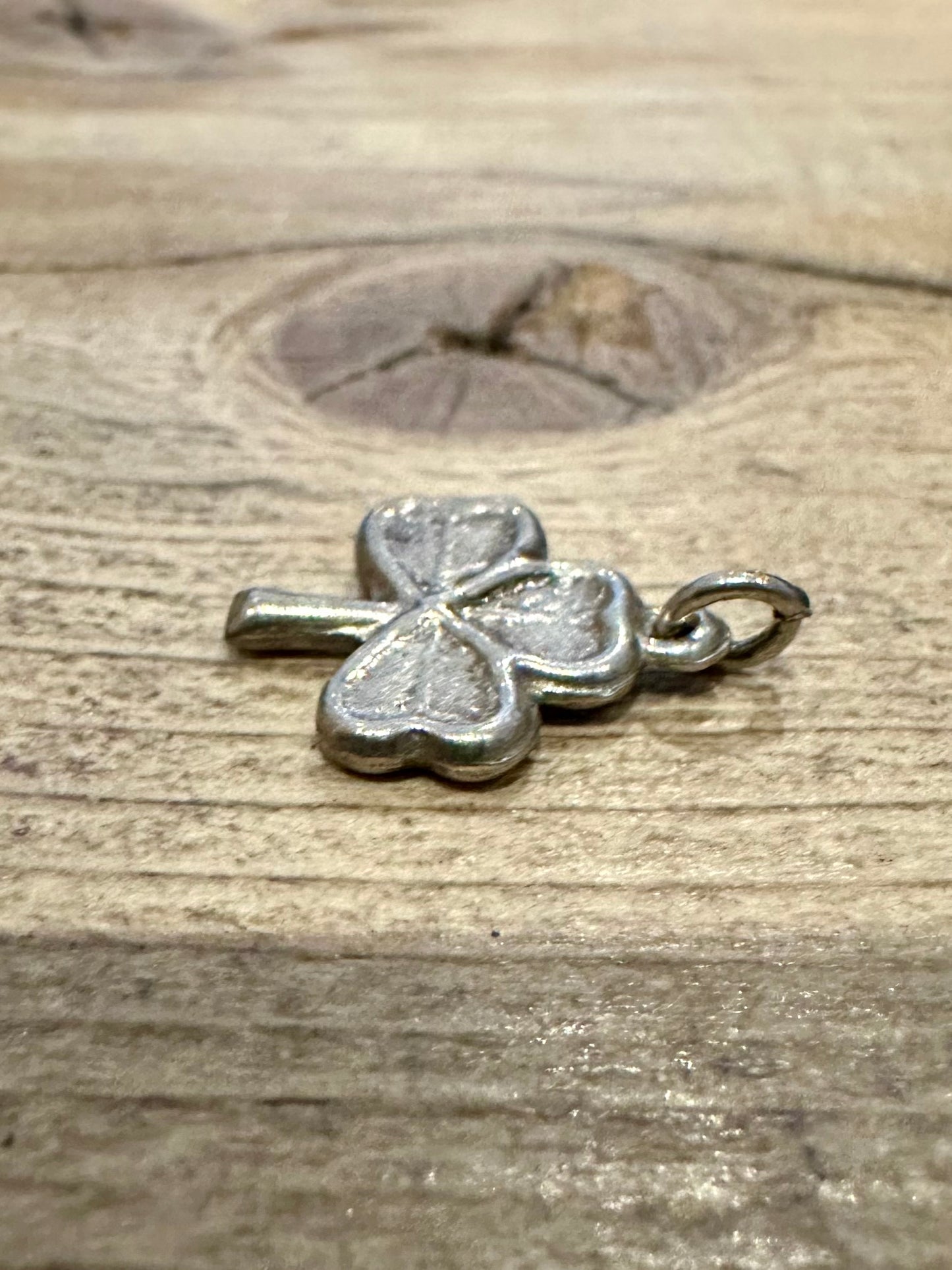 Vintage Three Leaf Clover Silver Pendant