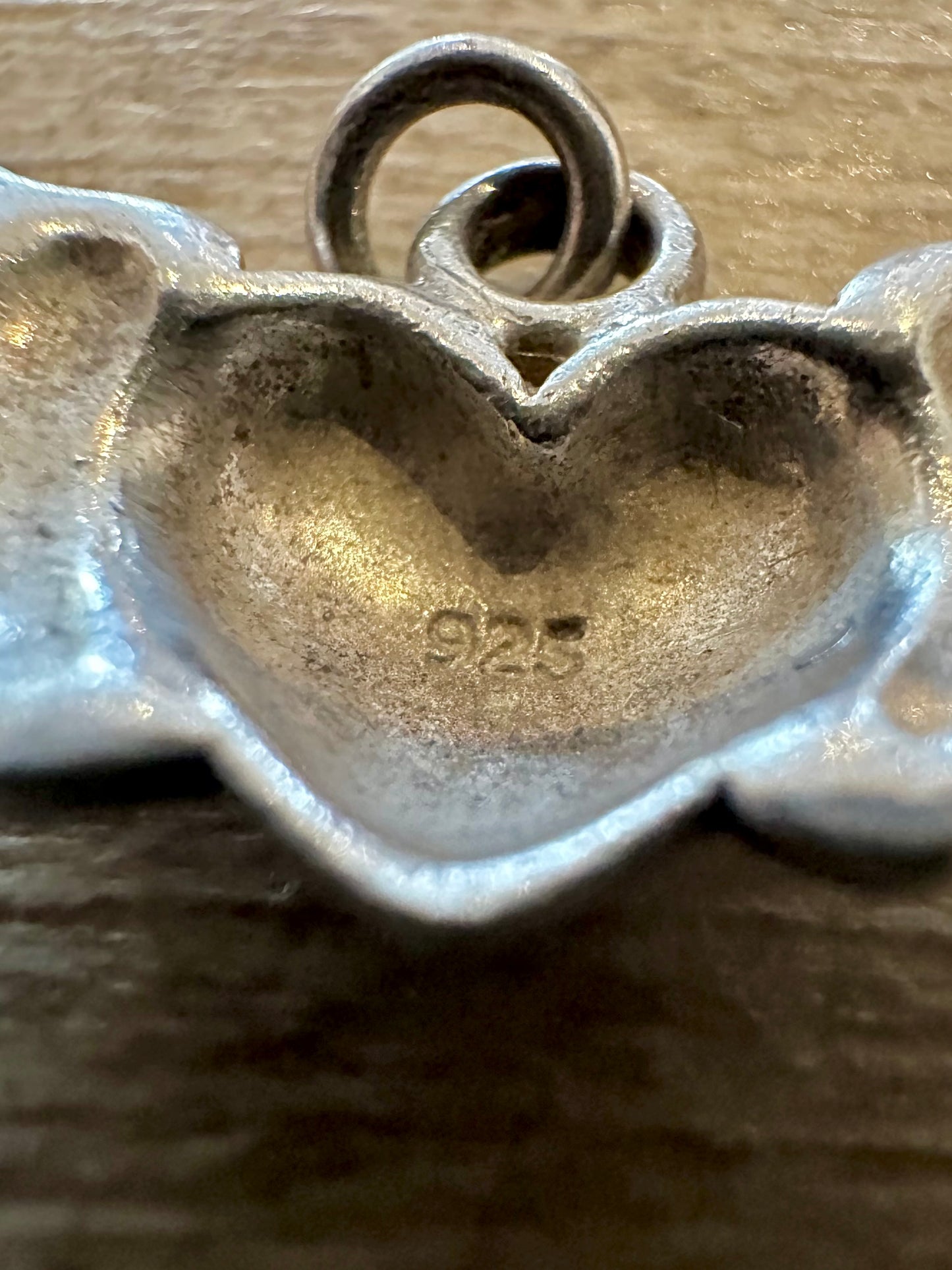 Vintage Heart and Wings 925 Silver Pendant