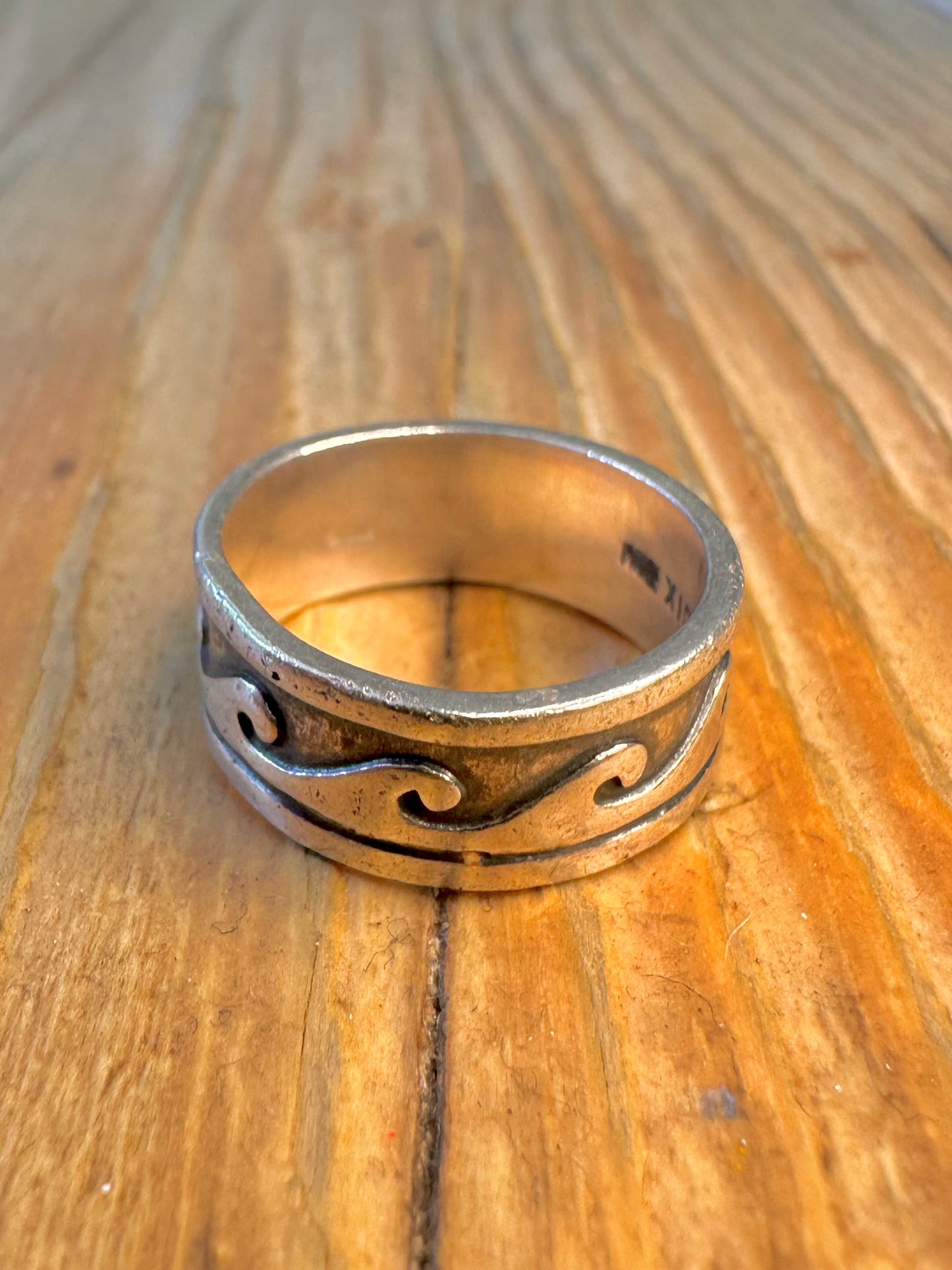 Wave Band Mexico 925 Sterling Silver Size L Ring