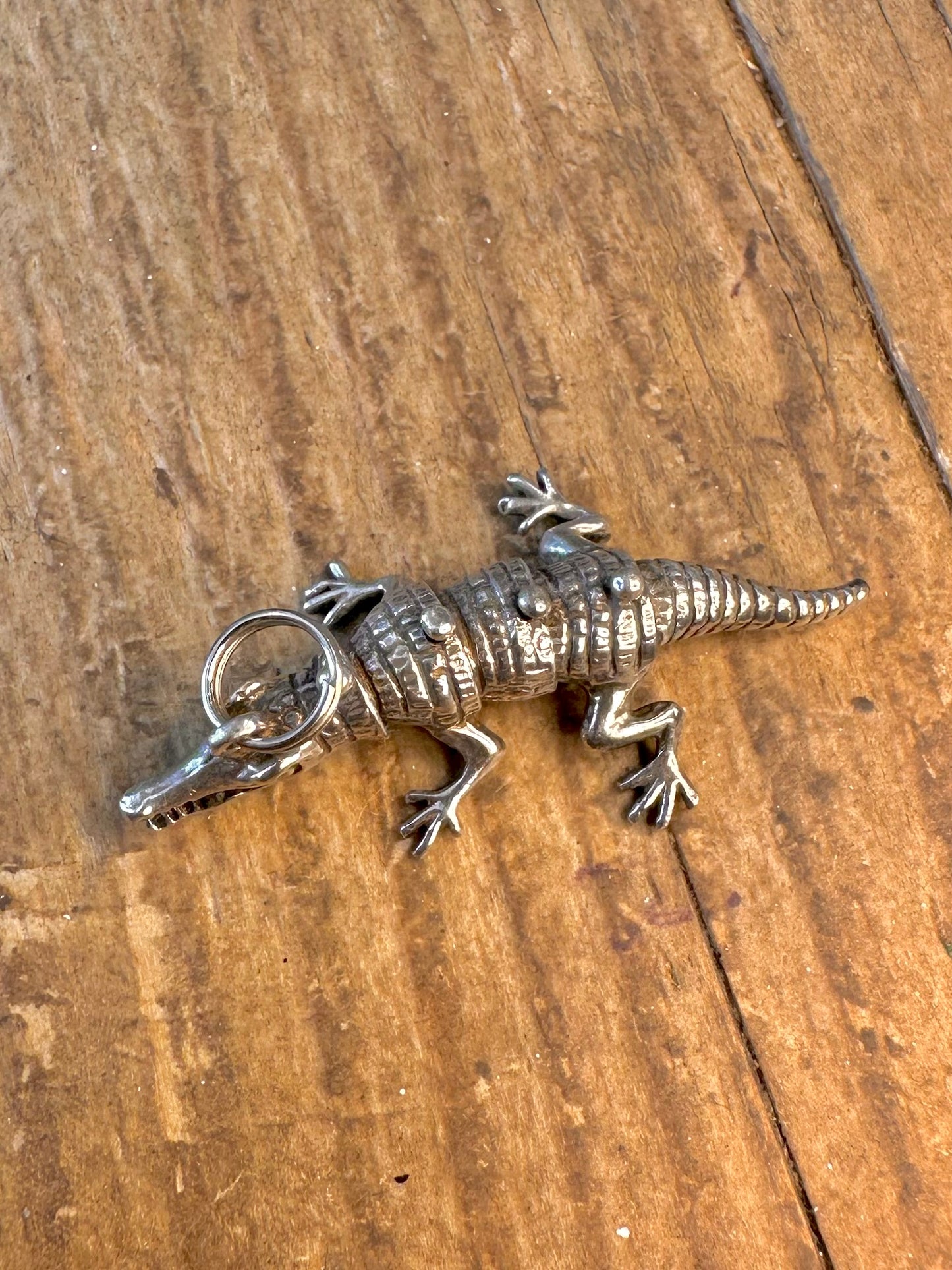 Articulated Crocodile 925 Sterling Silver Pendant