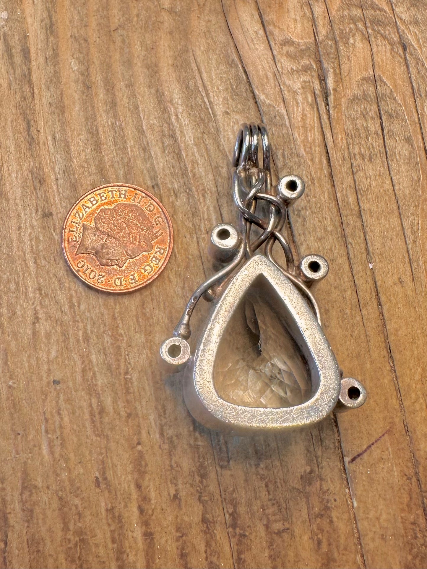 Large Green Amethyst and Peridot 925 Sterling Silver Pendant