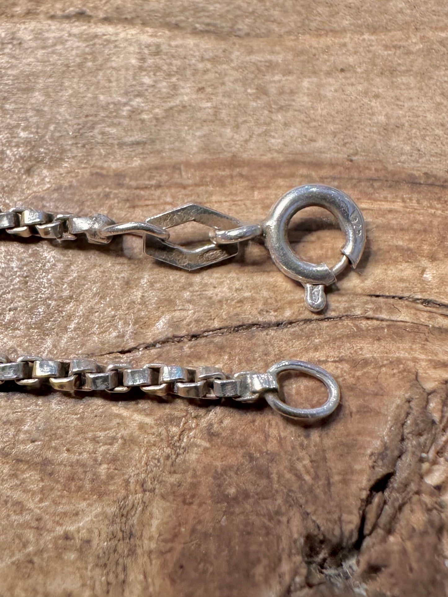 Vintage Twisted Box Chain 925 Silver 16 inch Necklace