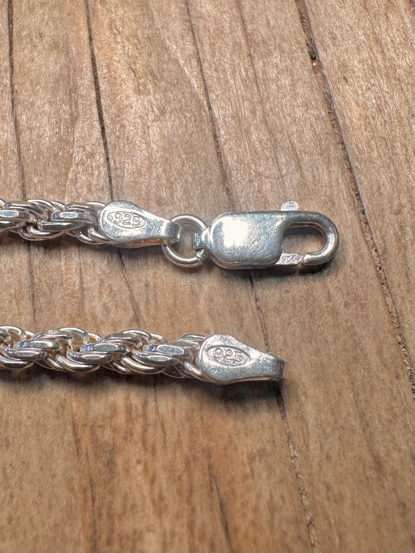 Vintage Rope Chain 925 Sterling Silver 18 inch Necklace