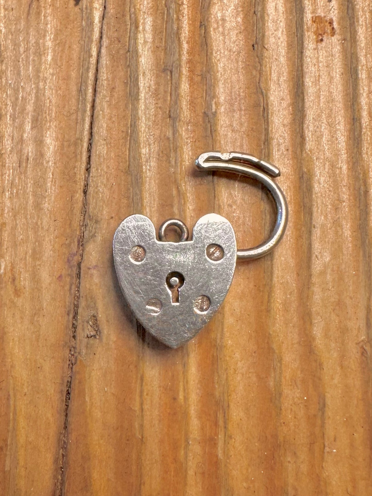 Heart 1977 Padlock Hallmarked 925 Sterling Silver Charm Pendant