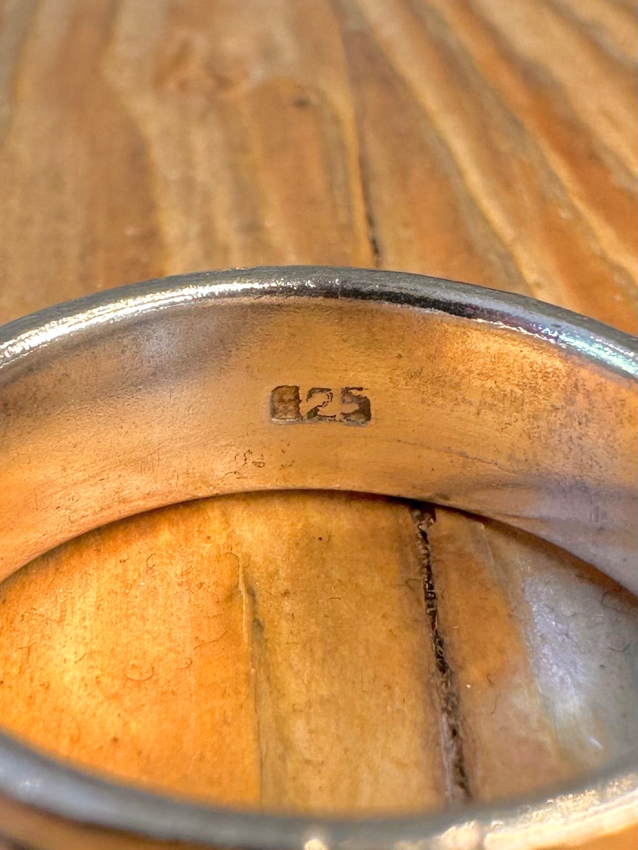 Braided Rope Pattern Wide Band 925 Sterling Silver Size Y Ring