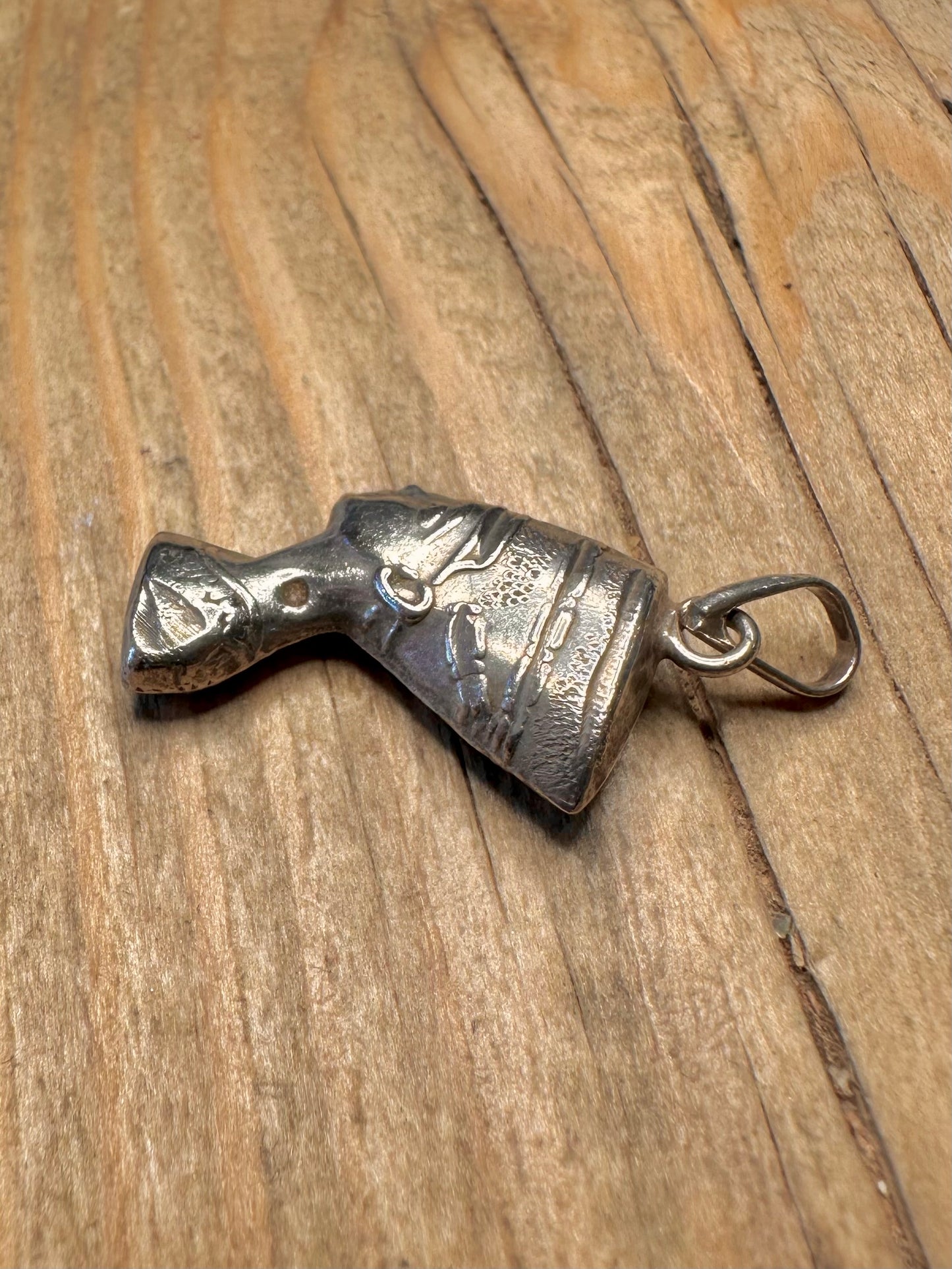 Vintage Egyptian Nefertiti 925 Sterling Silver Pendant