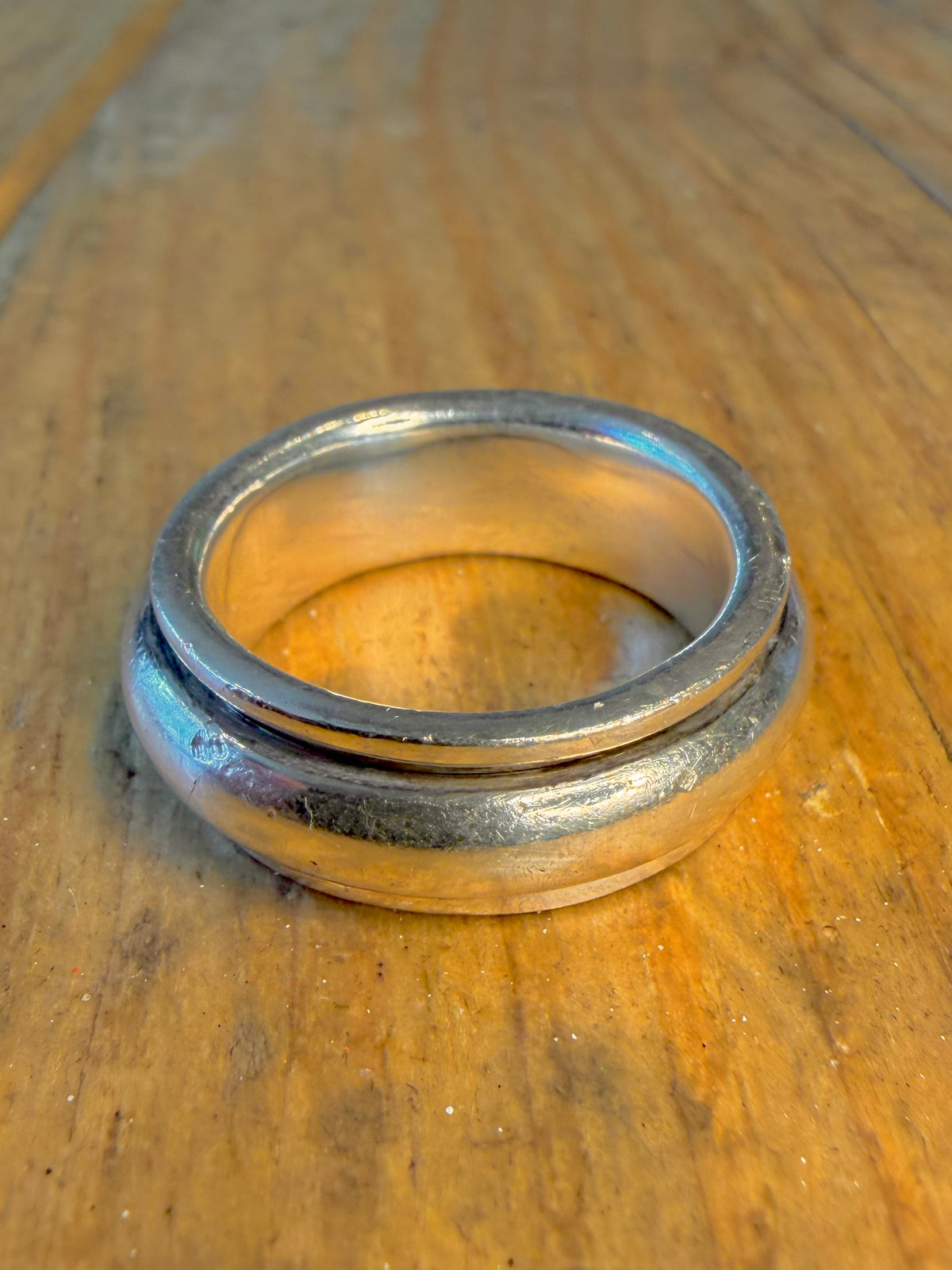 Heavy Band Spinner 925 Sterling Silver Size V Ring