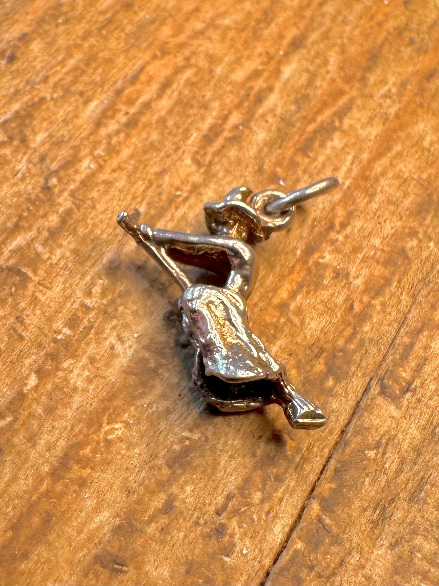 Witch Flying Broom 925 Sterling Silver Charm Pendant