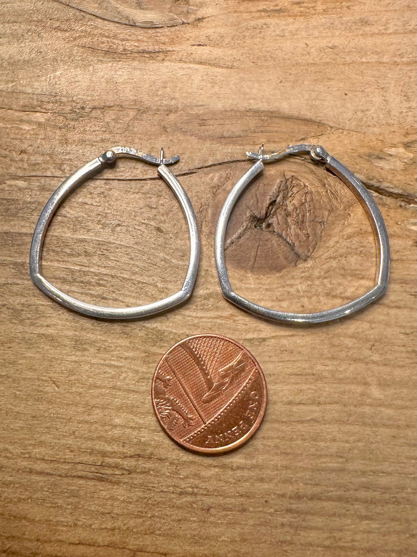 Abstract Triangle Hoops 925 Silver Earrings
