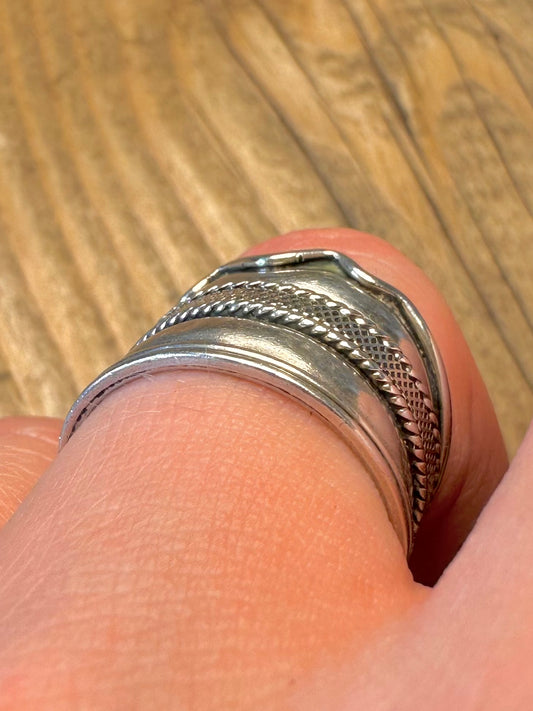 Boho Style Decorative Beading 925 Sterling Silver Size P1/2 Ring