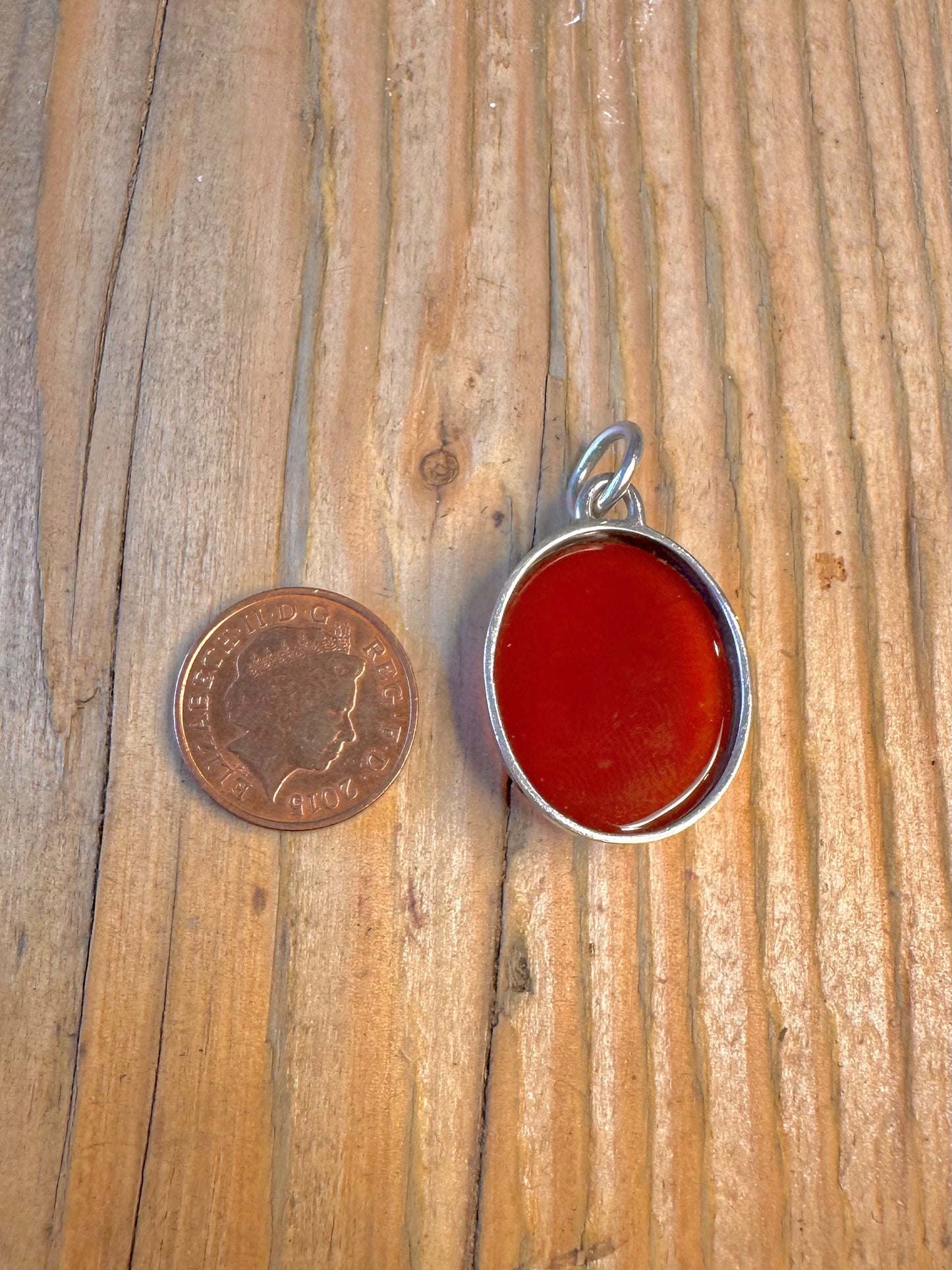 Carnelian Oval 925 Sterling Silver Pendant