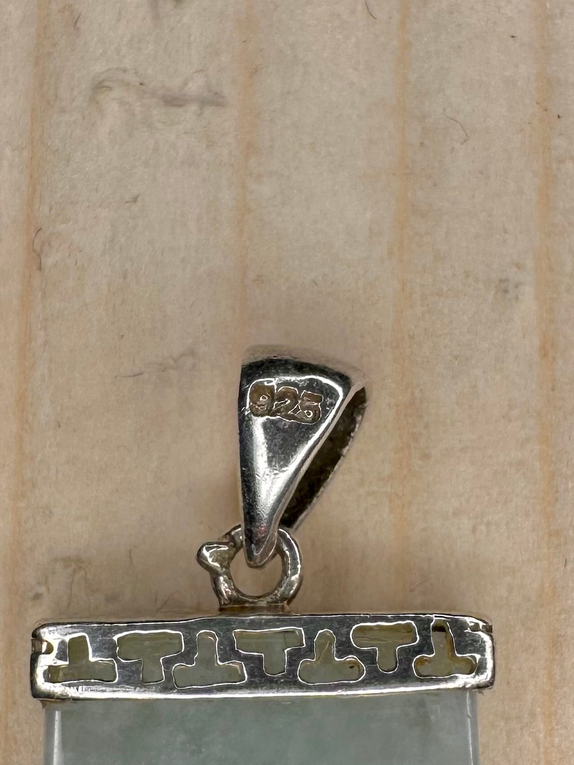 Jade Rectangle 925 Sterling Silver Pendant