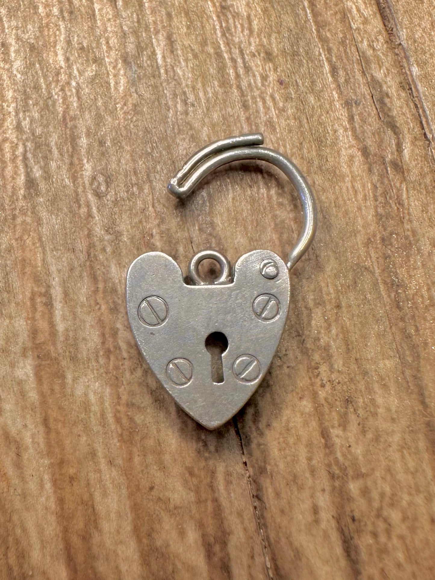 Vintage Heart Padlock 925 Sterling Silver Pendant