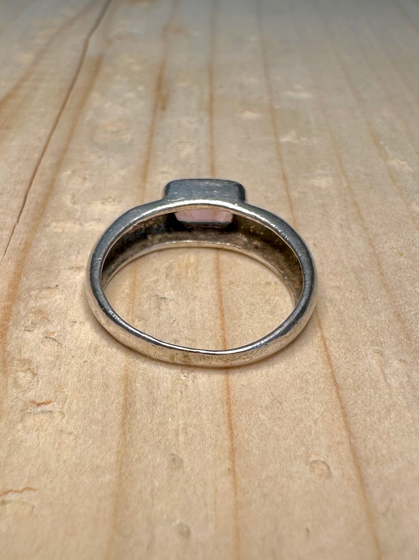 Rectangular Amethyst 925 Sterling Silver Size N Ring