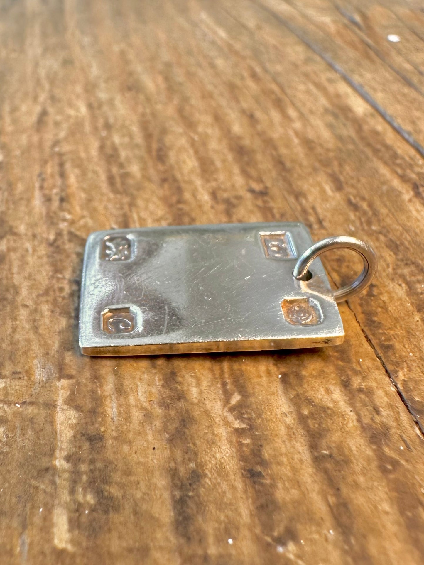 Ingot 1977 Rectangle Sheffield 925 Sterling Silver Pendant