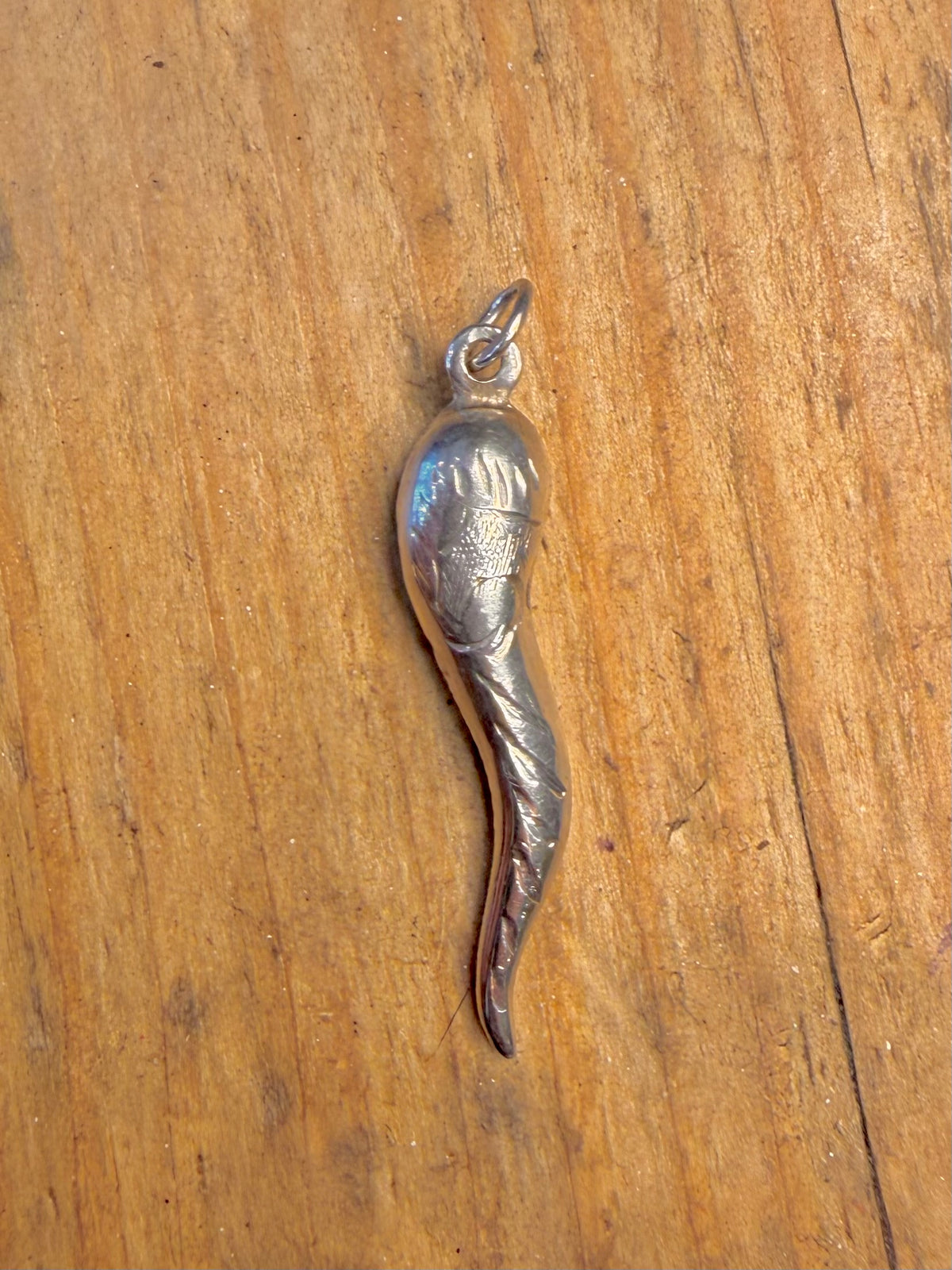 Cornicello Horn Engraved 925 Sterling Silver Pendant