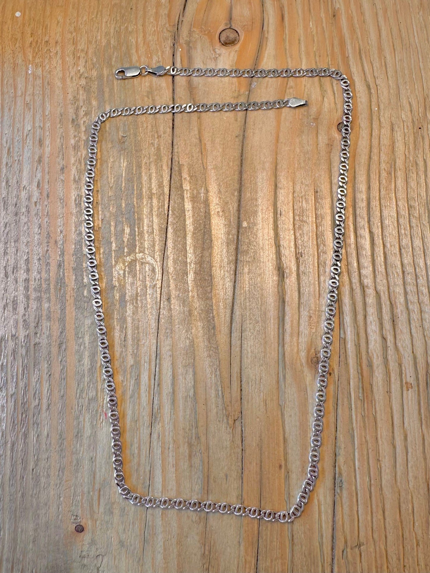 Unique Flat Link 925 Sterling Silver 22 inch Necklace