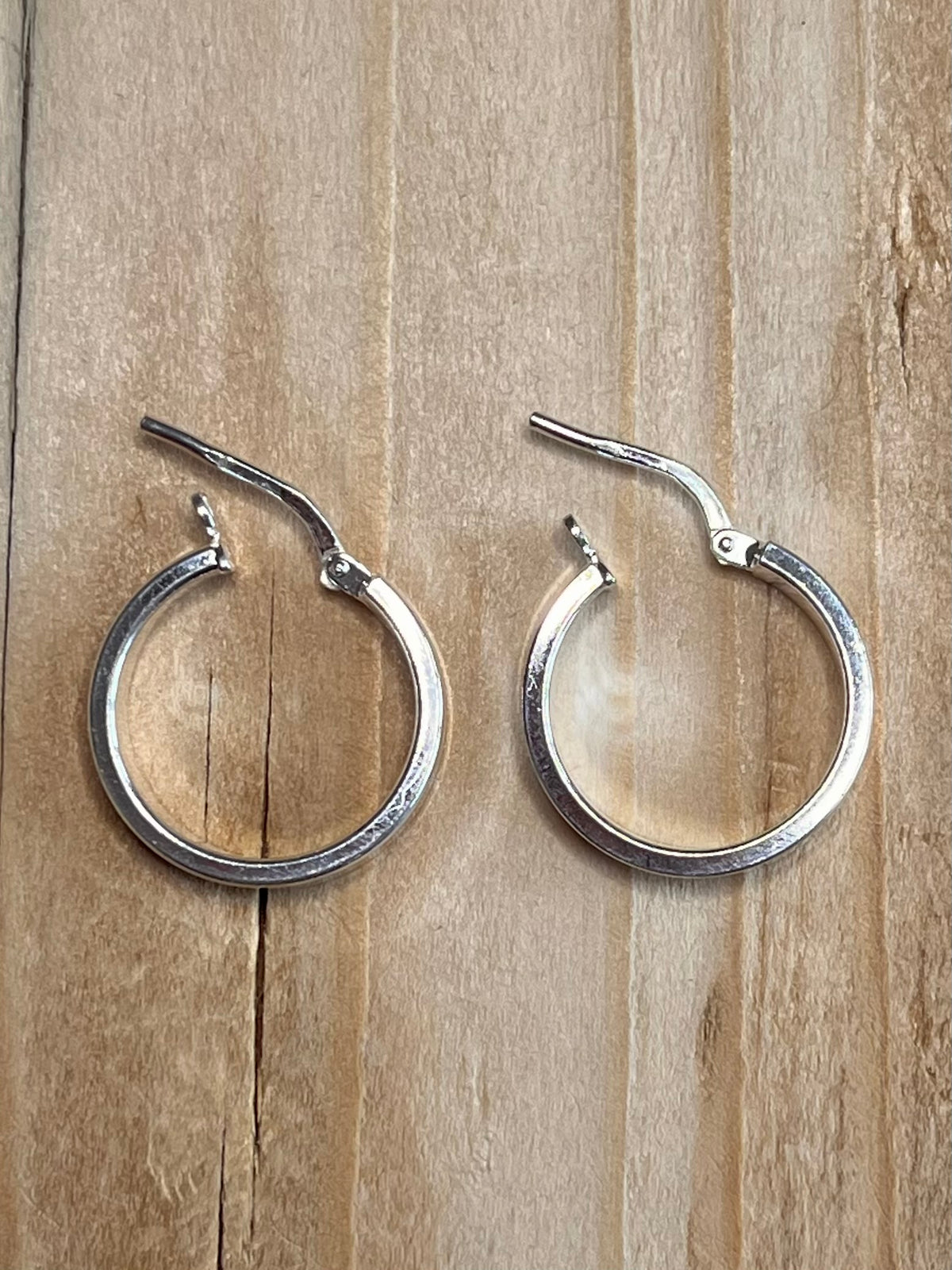 Simple Chunky 925 Italy CHALK Sterling Silver Hoop Earrings