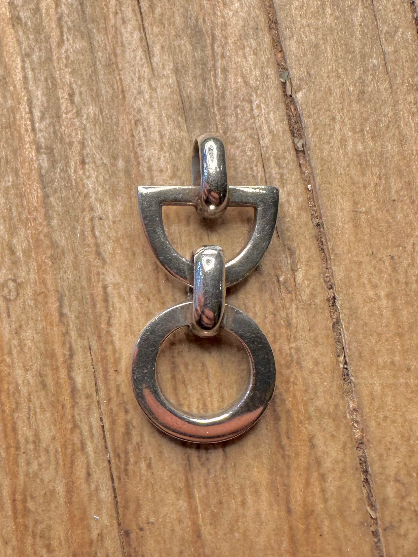 Abstract Semi Circle Circle 925 Sterling Silver Pendant