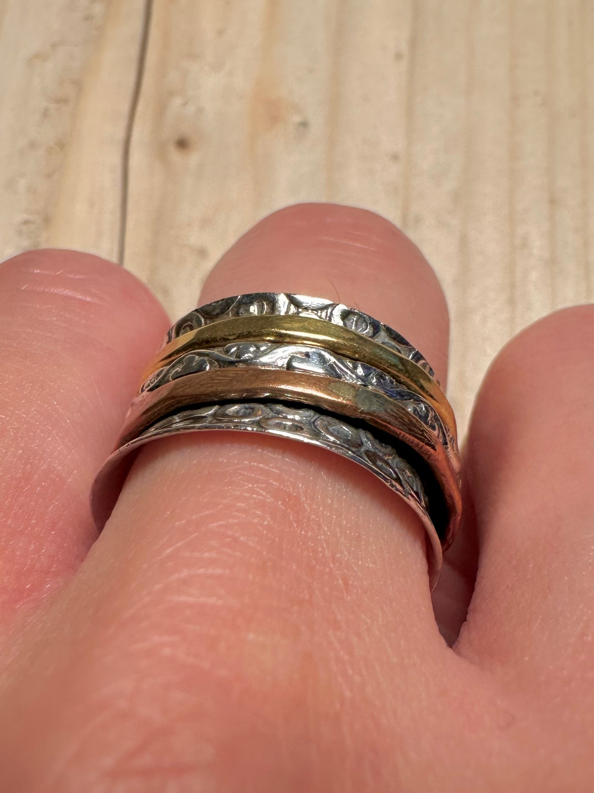 Meditation Spinner Band 925 Sterling Silver Size O Ring