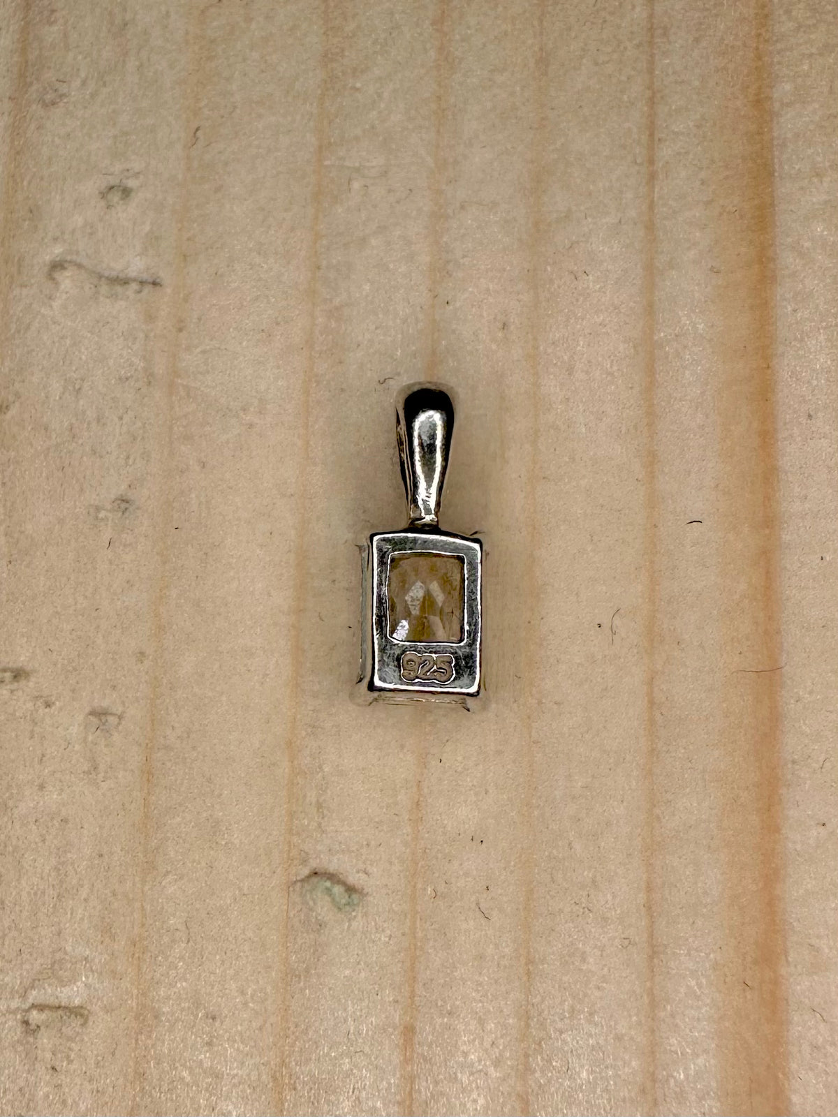CZ Rectangle 925 Sterling Silver Pendant