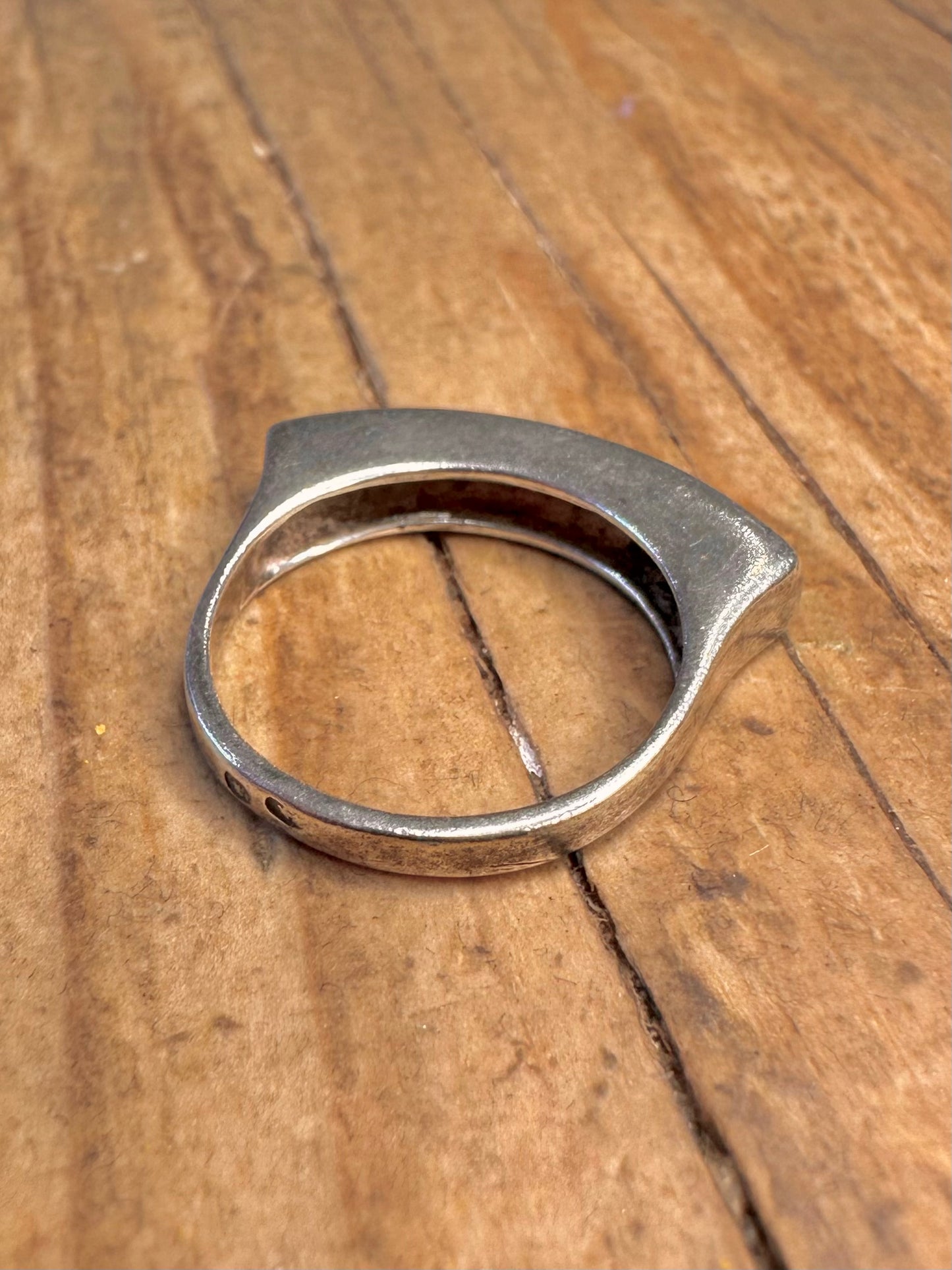 Abstrakter Barren Ring aus 925er Sterlingsilber, Größe K