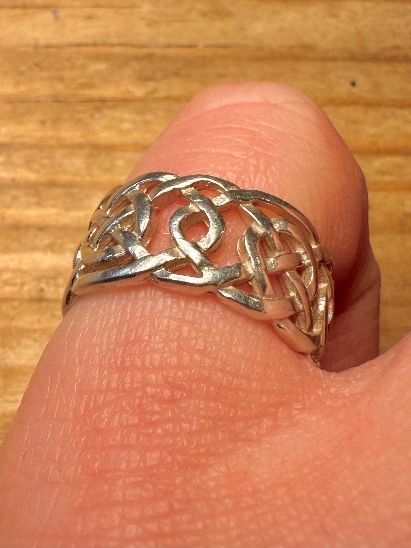 Vintage Celtic Band 925 Sterling Silver Size N1/2 Ring