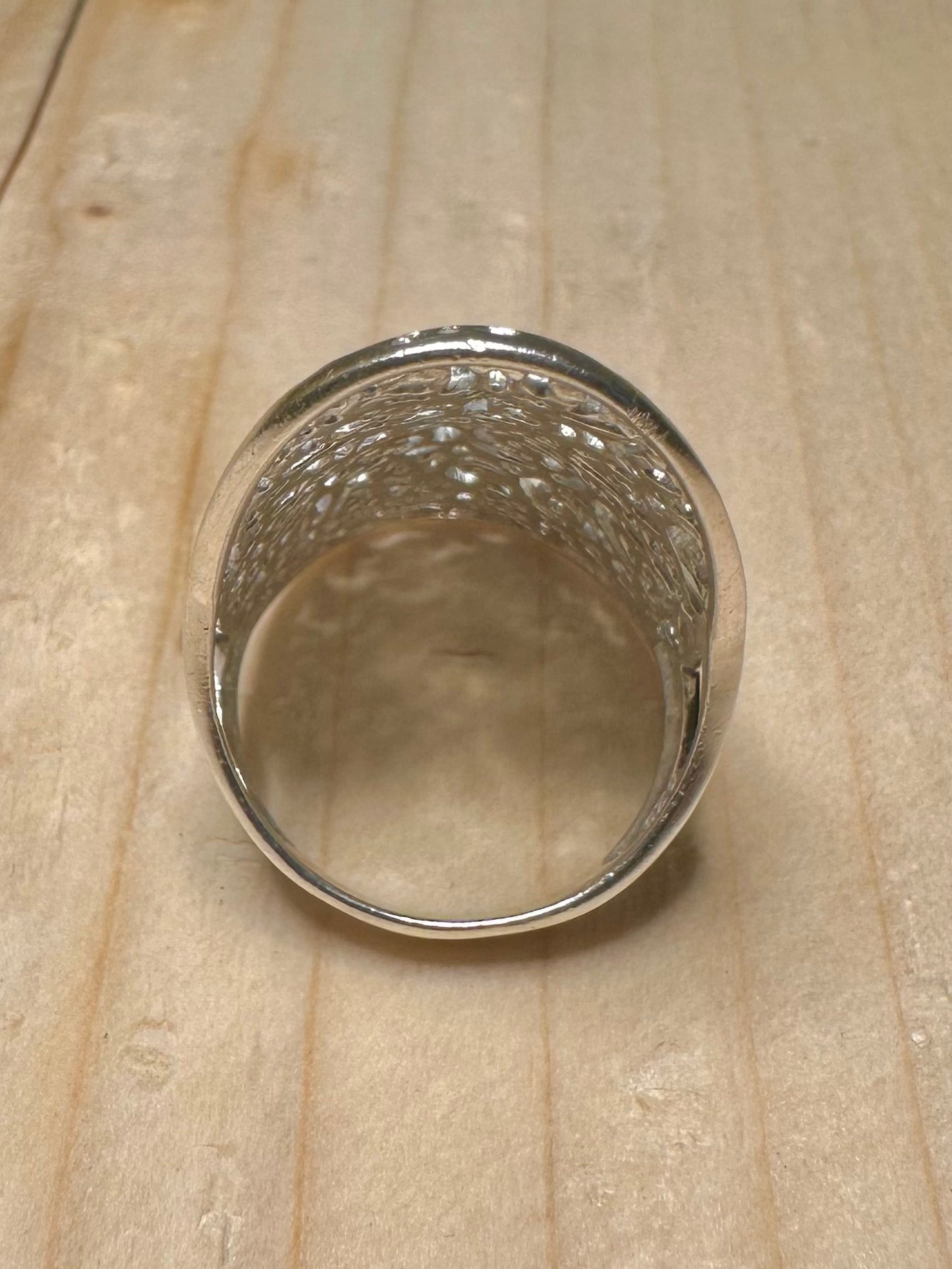 Chunky Bohemian Tall Statement 925 Sterling Silver Size O1/2 Ring