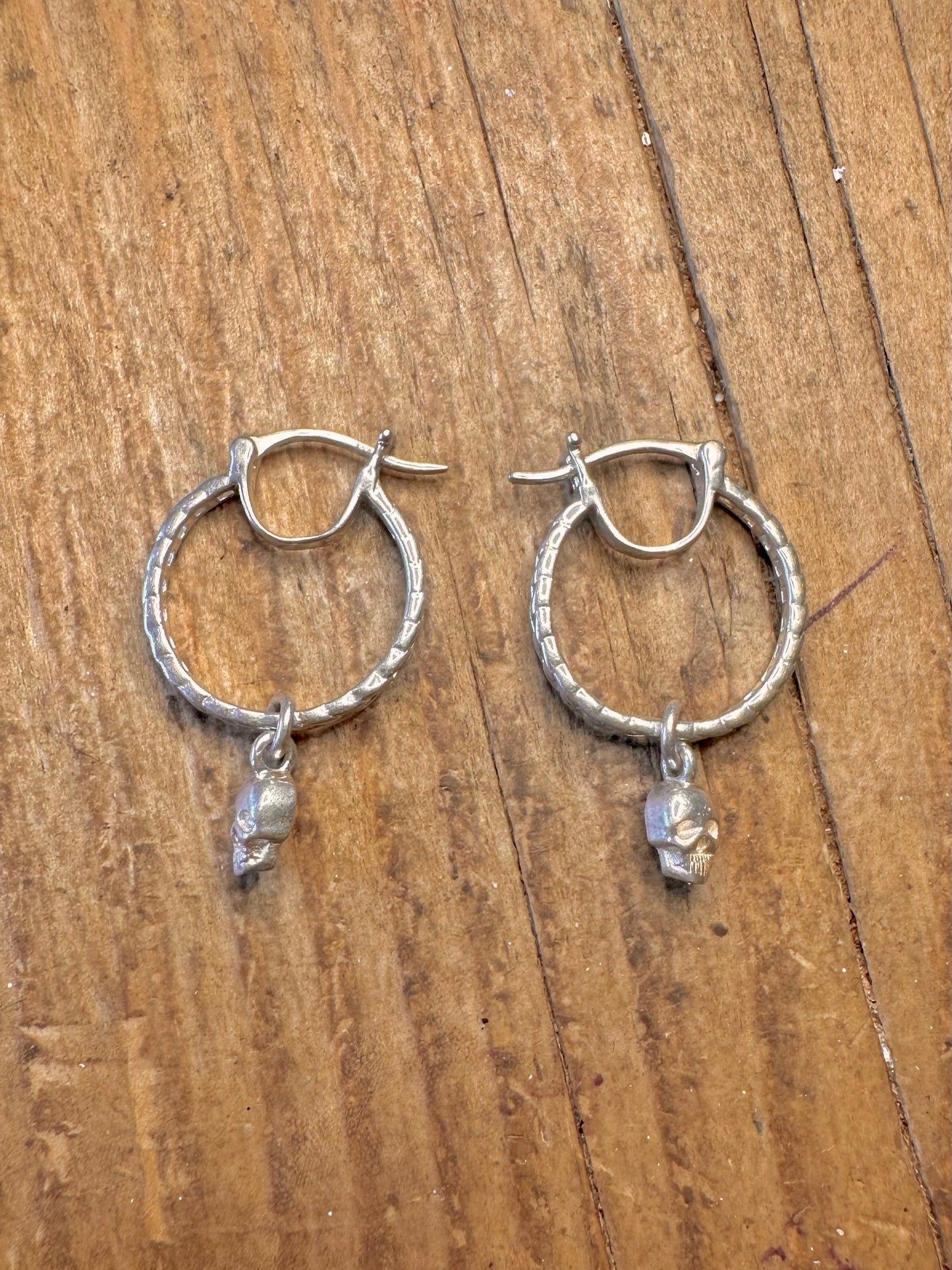 Cable Chain Style with Skulls 925 Sterling Silver Earrings