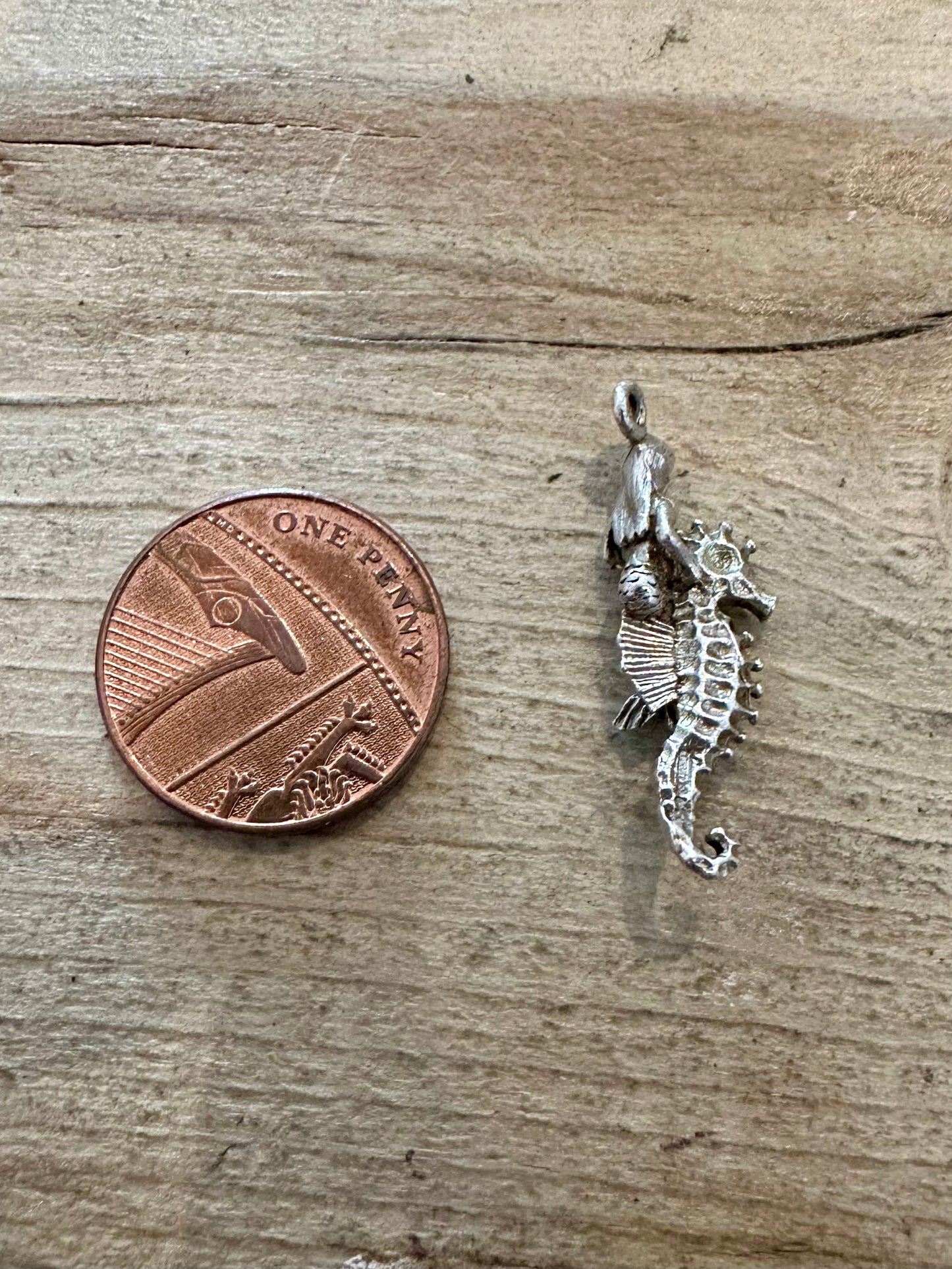 Vintage Mermaid Seahorse 925 Silver Charm Pendant