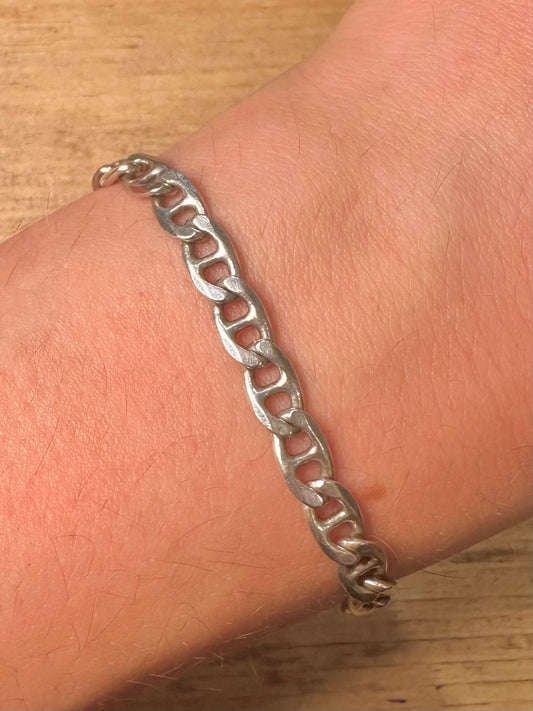 Vintage Mariner Link 925 Silver 9 inch Bracelet